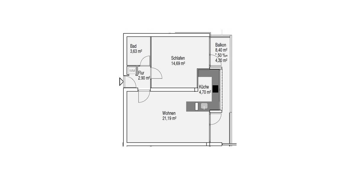 Etagenwohnung Hamburg Niendorf - 2 Zimmer, 52 m&sup2;, 260.000&euro; | Angebot:26188391