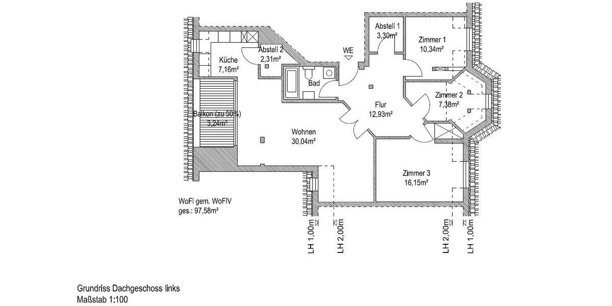 Dachgeschoßwohnung Hamburg Eppendorf - 3.5 Zimmer, 97 m&sup2;, 850.000&euro; | Angebot:26577648