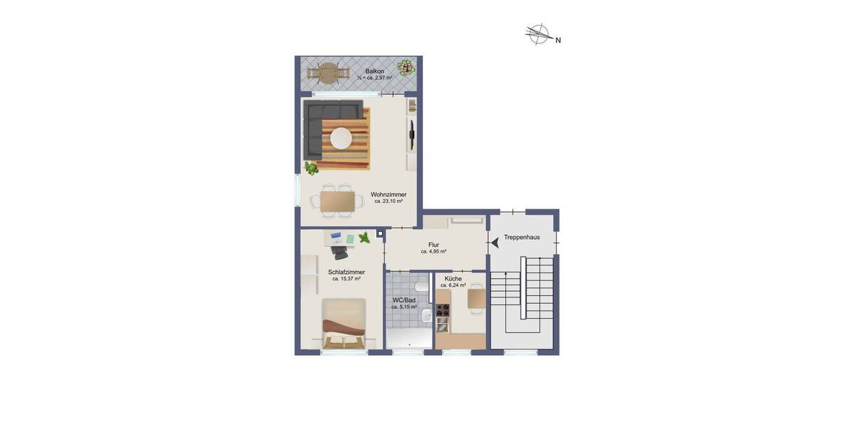 Etagenwohnung Ahrensburg - 2 Zimmer, 58 m&sup2;, 270.000&euro; | Angebot:26702993