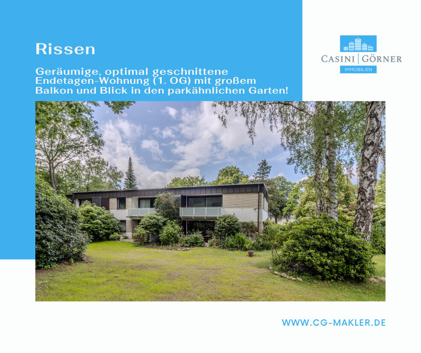 Helle, optimal geschnittene Endetagen-Wohnung mit großem Balkon + Blick in den parkähnlichen Garten!