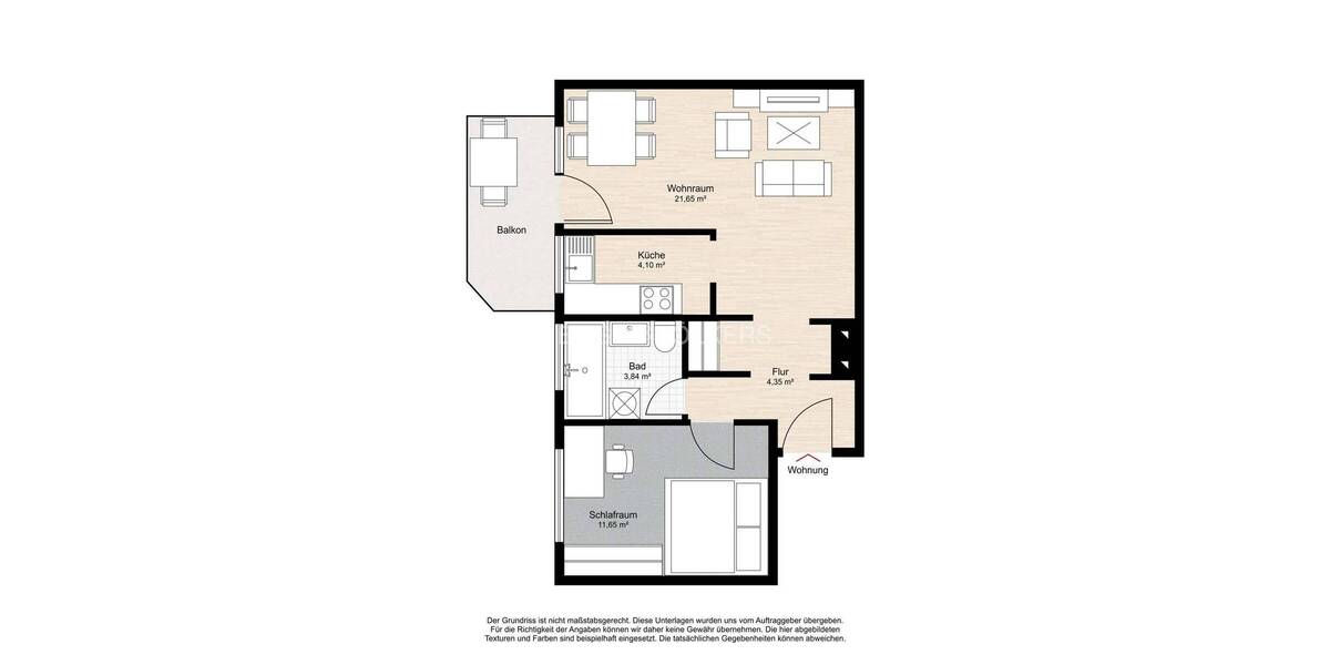 Etagenwohnung Ahrensburg - 2 Zimmer, 49 m&sup2;, 189.000&euro; | Angebot:26852902