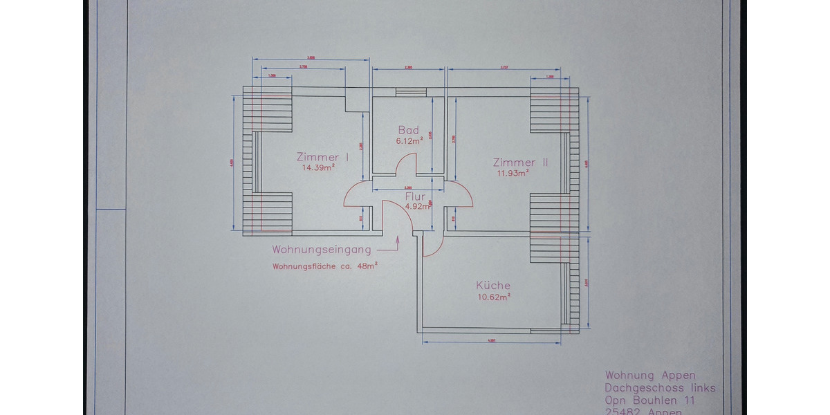 Dachgeschoßwohnung Appen - 2 Zimmer, 48 m&sup2;, 135.000&euro; | Angebot:25971322