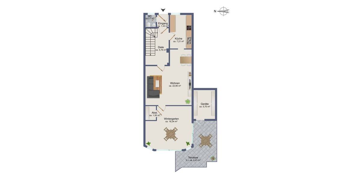 Reihenendhaus Hamburg Rahlstedt - 3 Zimmer, 110 m&sup2;, 449.000&euro; | Angebot:25678405
