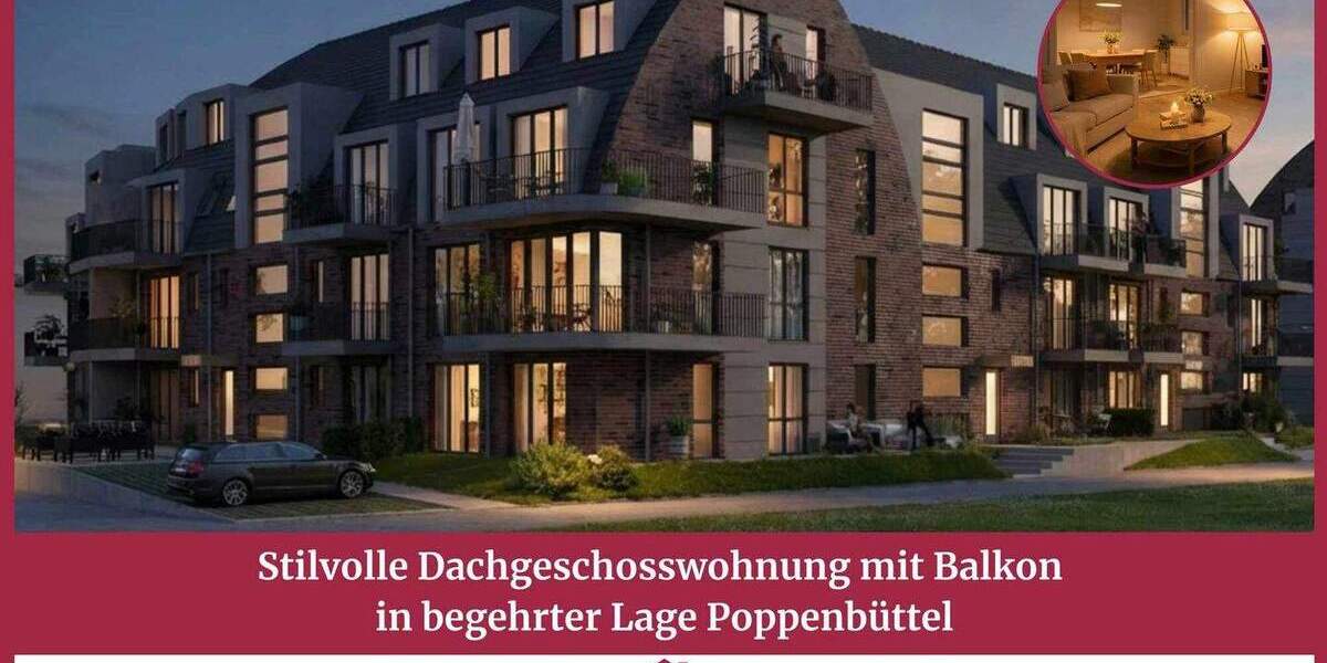 Etagenwohnung Hamburg Poppenbüttel - 2 Zimmer, 52 m&sup2;, 395.000&euro; | Angebot:25879315