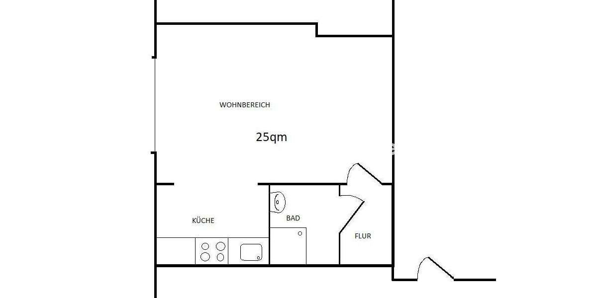 Etagenwohnung Hamburg-Nord Nord - 1 Zimmer, 24 m&sup2;, 350&euro; | Angebot:27089779