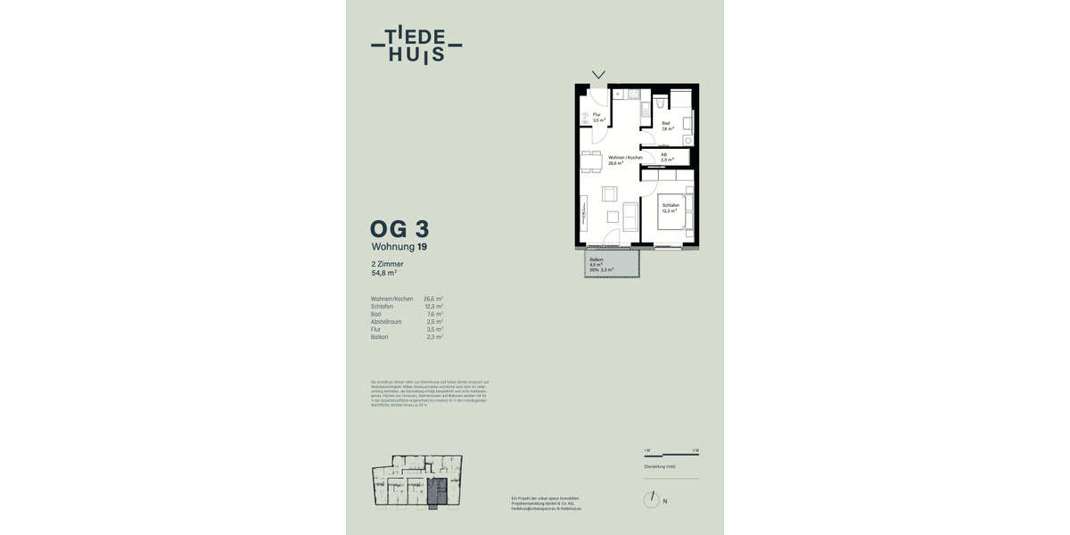 Etagenwohnung Hamburg Stellingen - 1 Zimmer, 55 m&sup2;, 1.430&euro; | Angebot:25862343