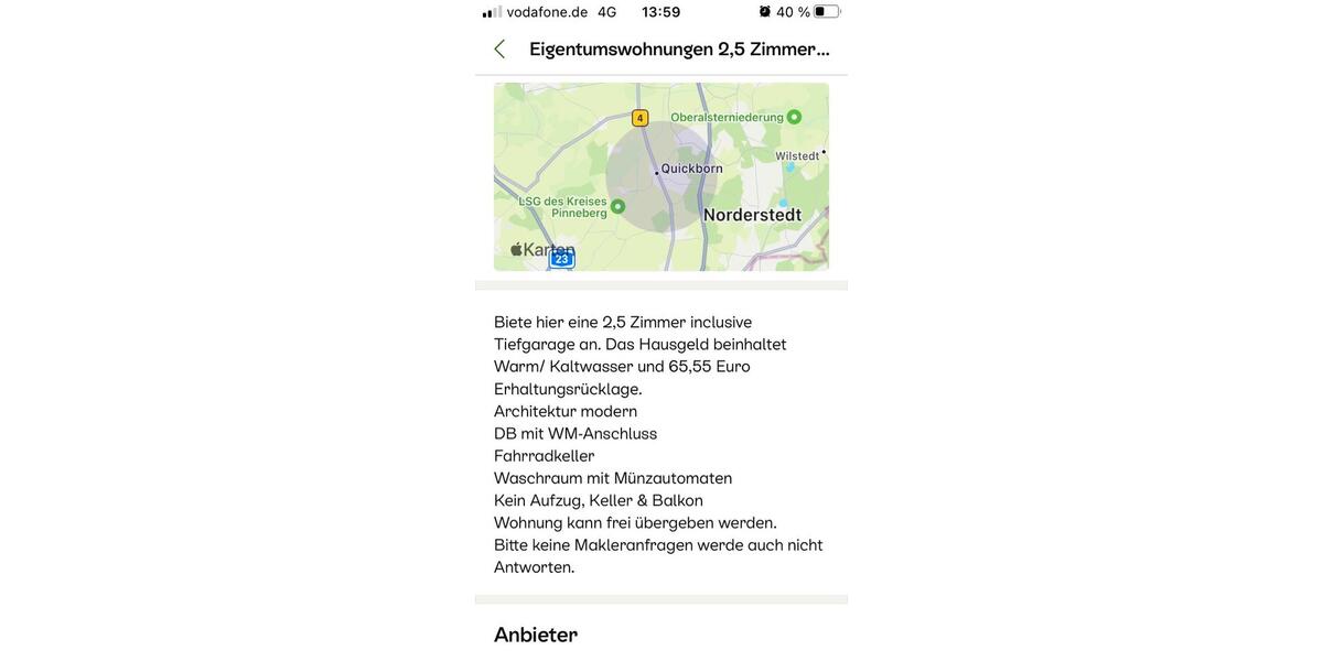 Hochparterre Quickborn - 3 Zimmer, 53 m&sup2;, 229.000&euro; | Angebot:26166643