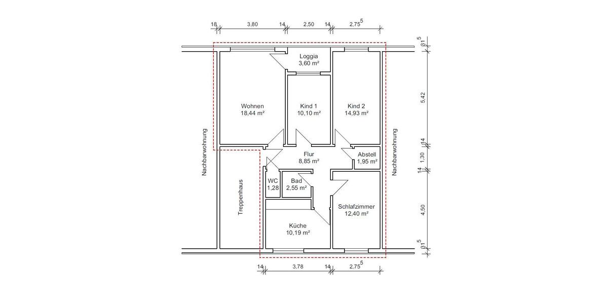 Etagenwohnung Hamburg Altona - 4 Zimmer, 82 m&sup2;, 1.287&euro; | Angebot:26664560
