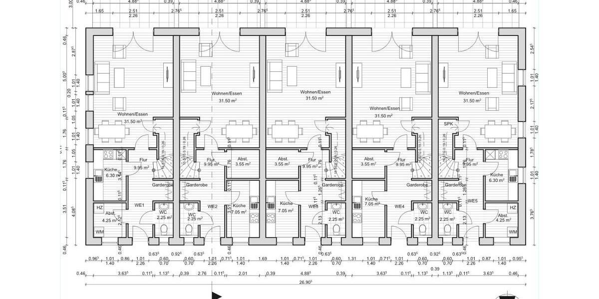 Reihenhaus Horneburg - 4 Zimmer, 132 m&sup2;, 1.400&euro; | Angebot:26337457