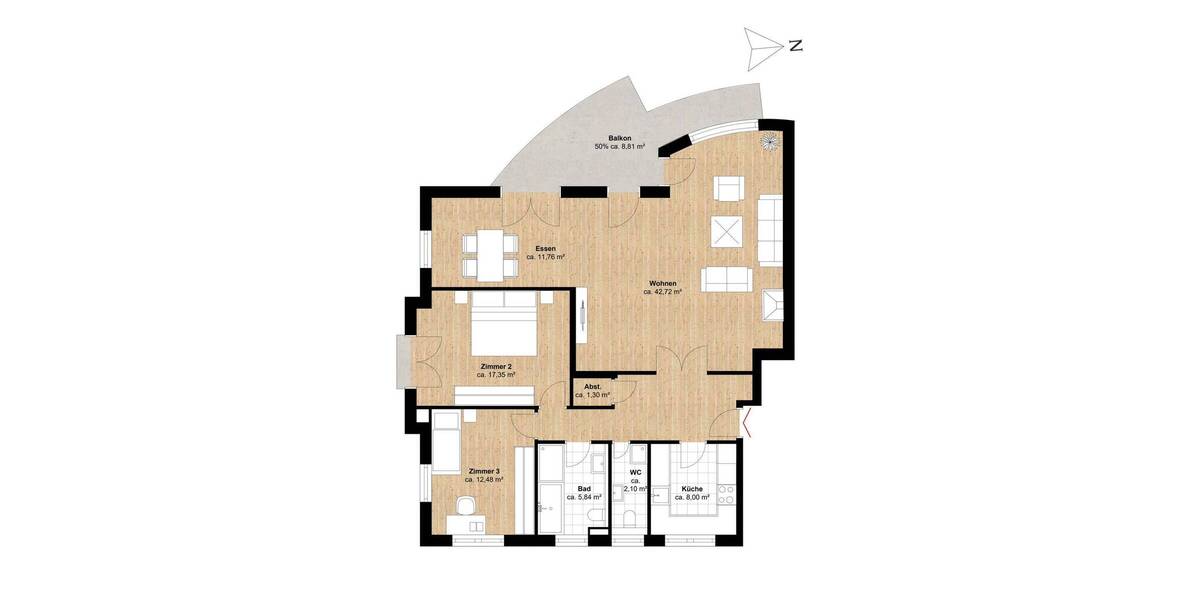 Etagenwohnung Hamburg Wellingsbüttel - 4 Zimmer, 121 m&sup2;, 2.230&euro; | Angebot:26438521