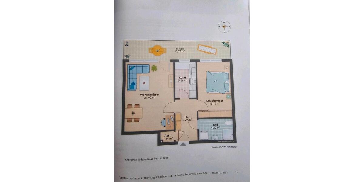 Hochparterre Hamburg Schnelsen - 2 Zimmer, 59 m&sup2;, 900&euro; | Angebot:26167766