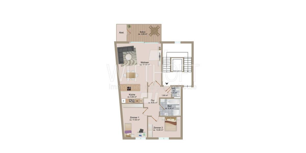 Etagenwohnung Hamburg-Wellingsbüttel Wellingsbüttel - 3 Zimmer, 100 m&sup2;, 1.855&euro; | Angebot:26879090