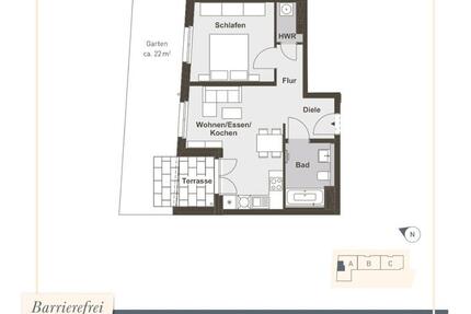 Wohnung Norderstedt Glashütte - 2 Zimmer, 55 m&sup2;, 1.100&euro; | Angebot:26456425