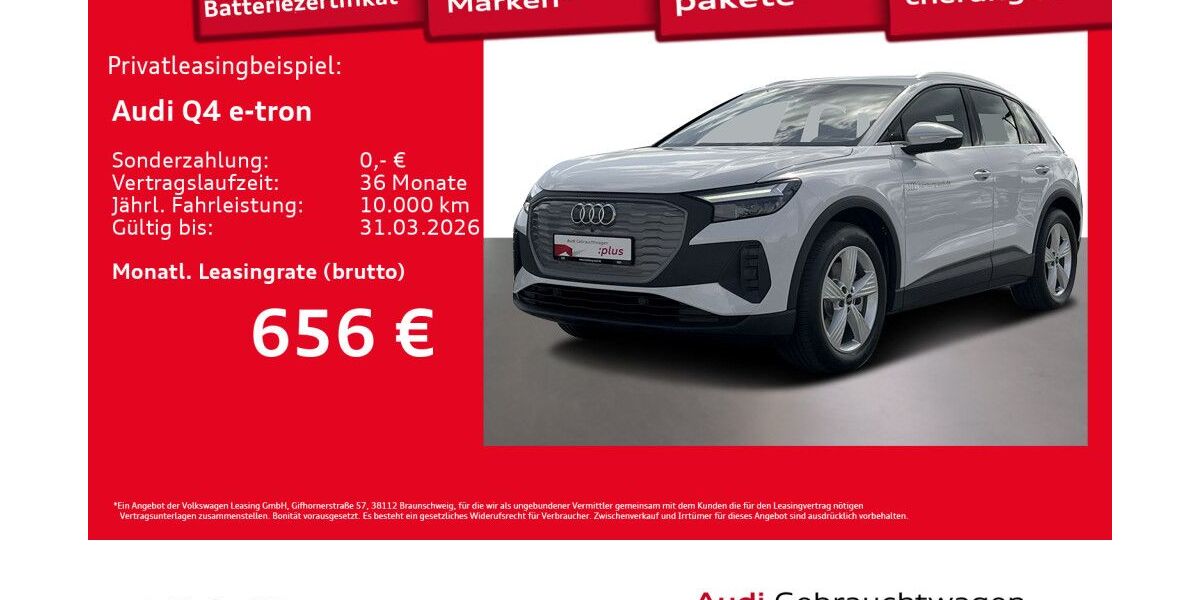 Audi Q4 e-tron 9.592 km 43.993 &euro; Hamburg 22529