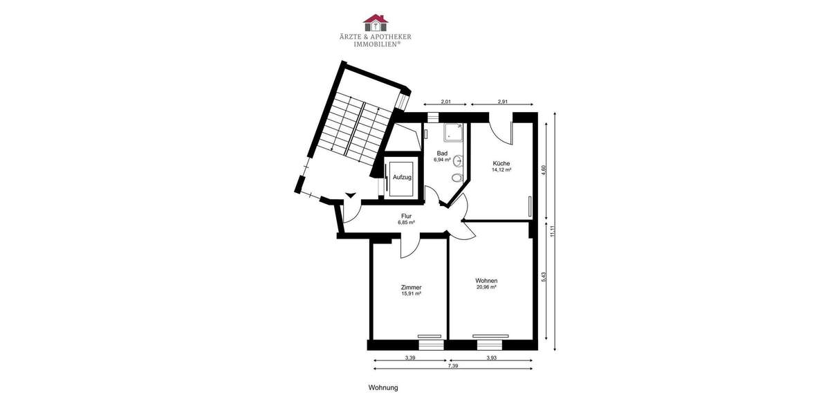 Altbaucharakter trifft Moderne - helle Wohnung mit Aufzug, Balkon und Dielenboden in grüner Lage! 2 zimmer