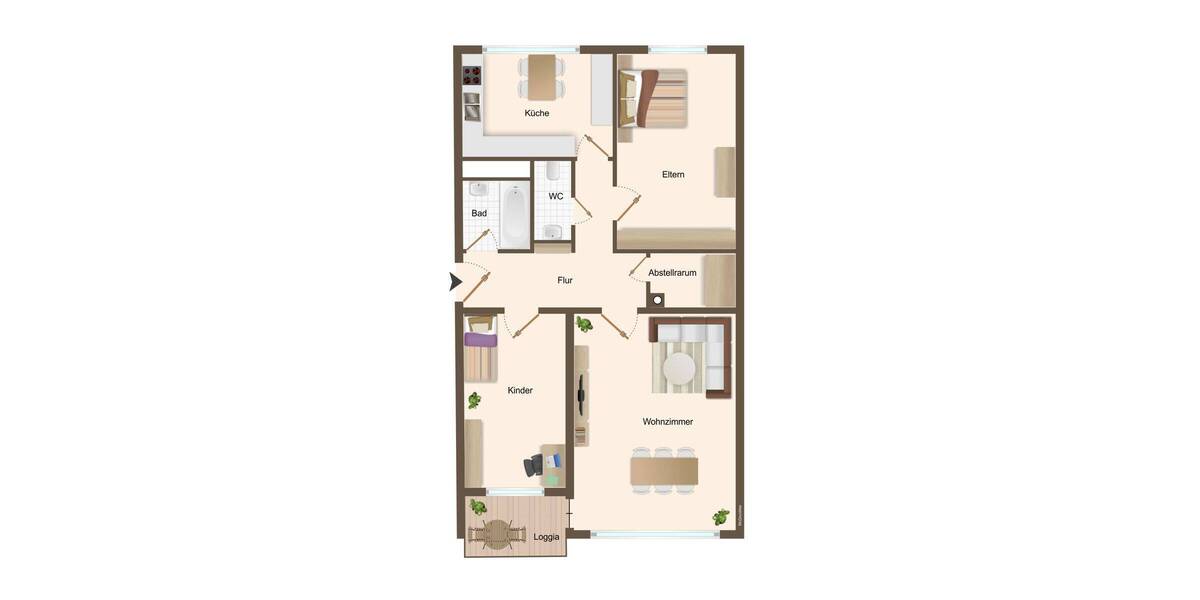 Etagenwohnung Hamburg Hummelsbüttel - 3 Zimmer, 69 m&sup2;, 290.000&euro; | Angebot:26105831