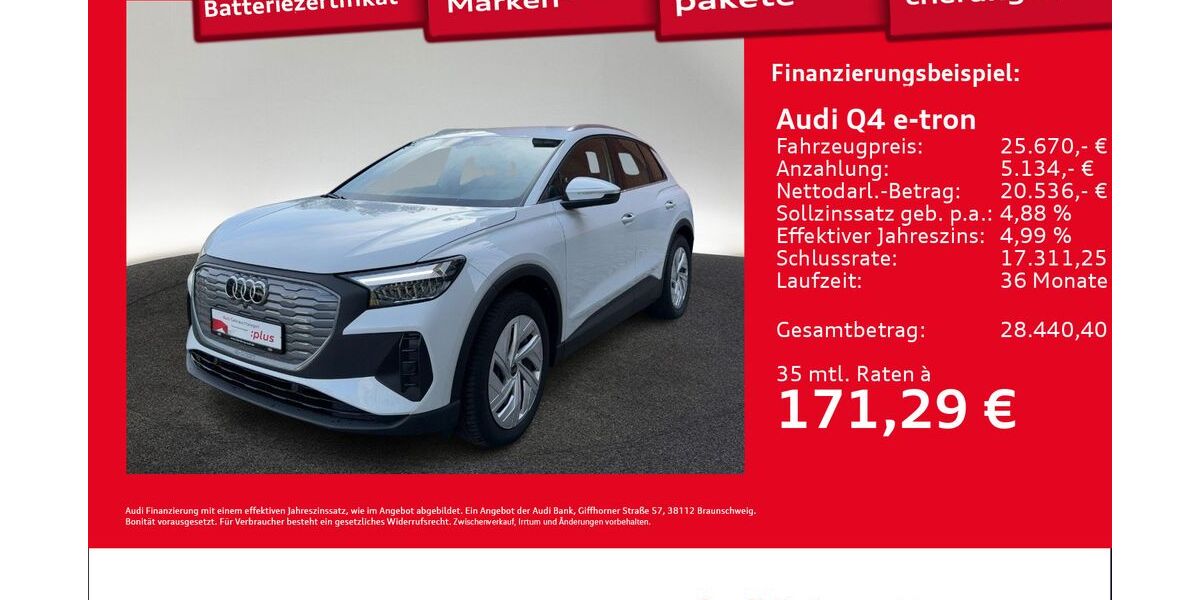 Audi Q4 e-tron 35.276 km 25.670 &euro; Hamburg 22419