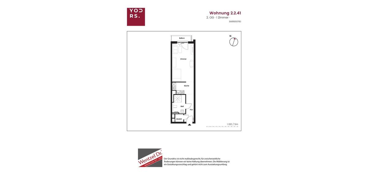 Etagenwohnung Hamburg Wandsbek - 1 Zimmer, 42 m&sup2;, 870&euro; | Angebot:26149227