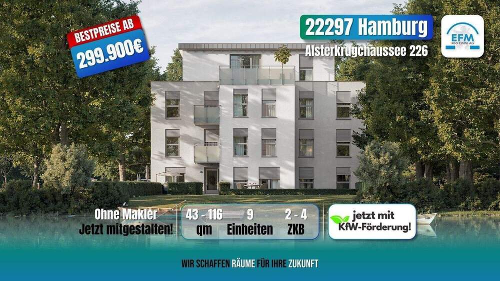 Terrassenwohnung Hamburg Alsterdorf - 2 Zimmer, 379.900&euro; | Angebot:25566157
