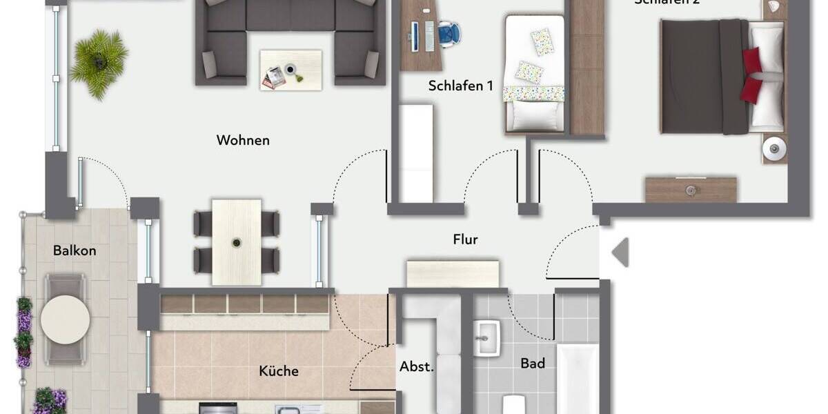 Etagenwohnung Henstedt-Ulzburg Ulzburg - 3 Zimmer, 68 m&sup2;, 185.000&euro; | Angebot:26806976