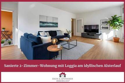 Sanierte 2-Zimmer-Wohnung mit Loggia am idyllischen Alsterlauf 2 zimmer