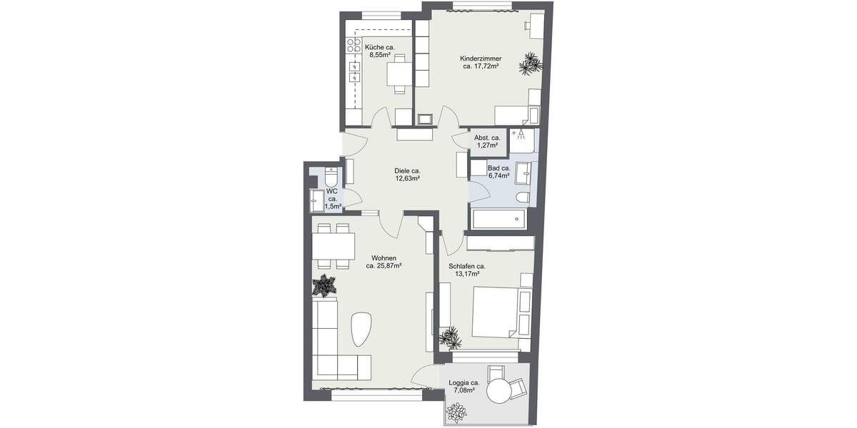 Etagenwohnung Hamburg Wandsbek - 3 Zimmer, 91 m&sup2;, 425.000&euro; | Angebot:25878868