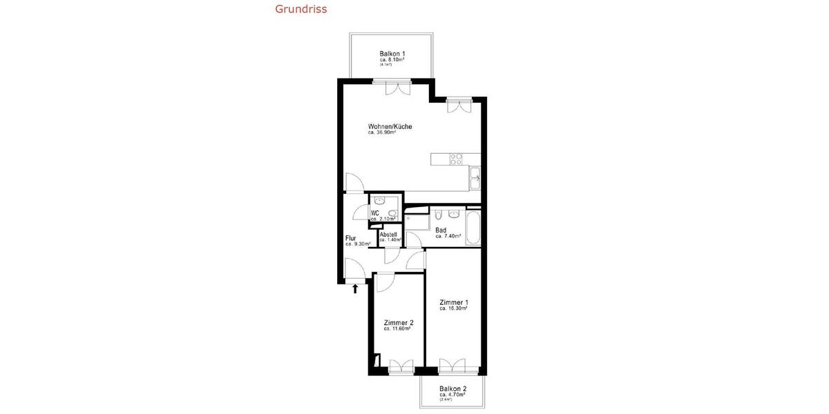 Etagenwohnung Hamburg Ottensen - 3 Zimmer, 92 m&sup2;, 739.000&euro; | Angebot:26956256