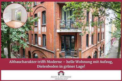 Altbaucharakter trifft Moderne - helle Wohnung mit Aufzug, Balkon und Dielenboden in grüner Lage! 2 zimmer