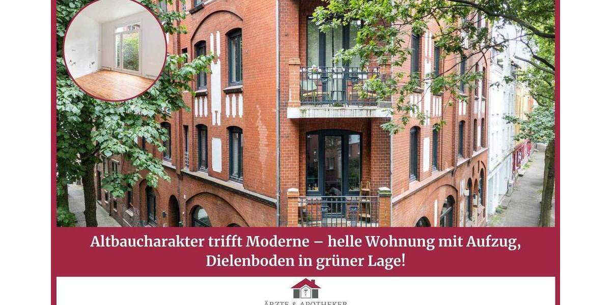 Altbaucharakter trifft Moderne - helle Wohnung mit Aufzug, Balkon und Dielenboden in grüner Lage! 2 zimmer