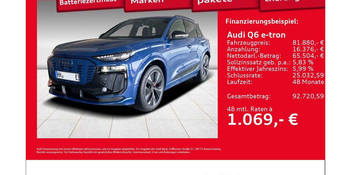Audi Q6 e-tron 1.890 km 78.480 &euro; Hamburg 22419