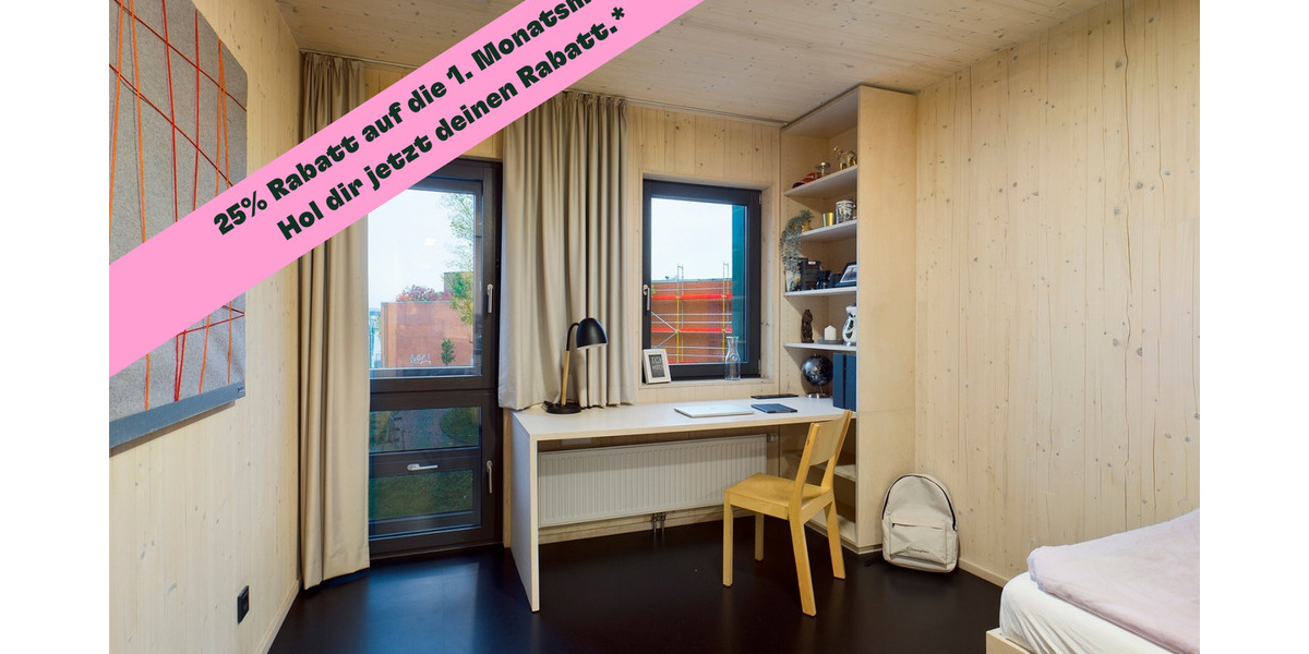 DIE ZIMMEREI | Rabattaktion: Möblierte 1-Zimmer-Wohnung am Inselpark, 3 Min. zur S-Bahn | Basic Bude 1 zimmer