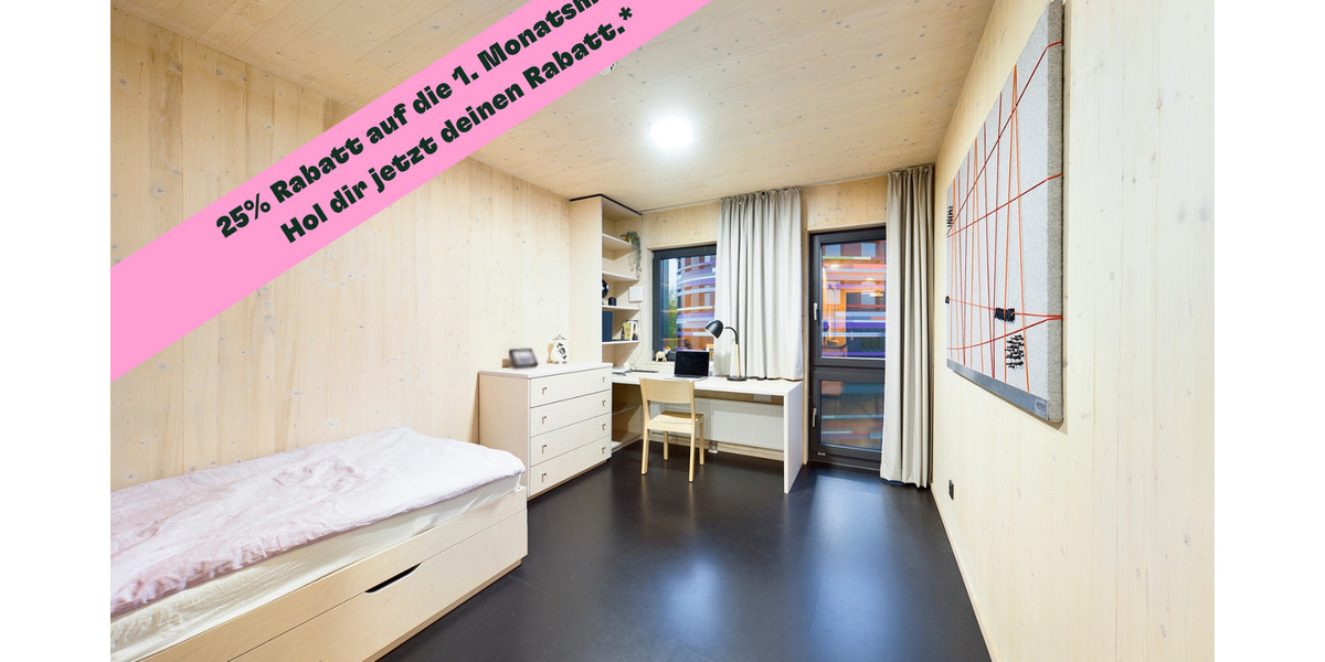 DIE ZIMMEREI | AKTION 25% Rabatt - Möbliertes 1-Zimmer-Apartment am Inselpark ab Januar| Bigger Bude 1 zimmer