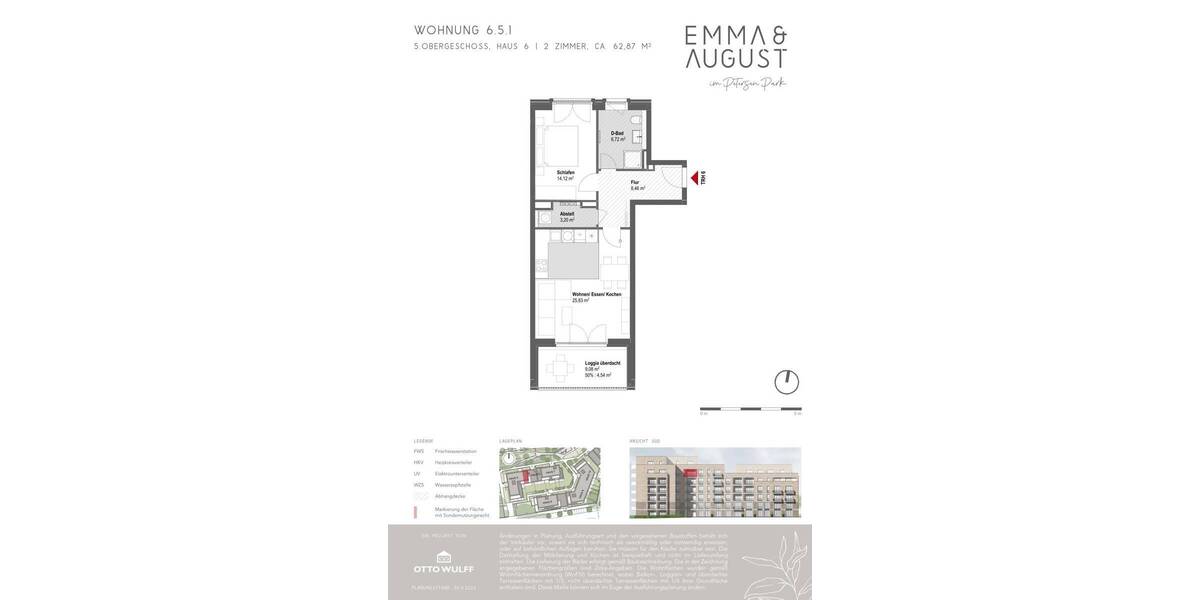 Etagenwohnung Hamburg / Groß Borstel Groß Borstel - 2 Zimmer, 62 m&sup2;, 539.000&euro; | Angebot:26256896