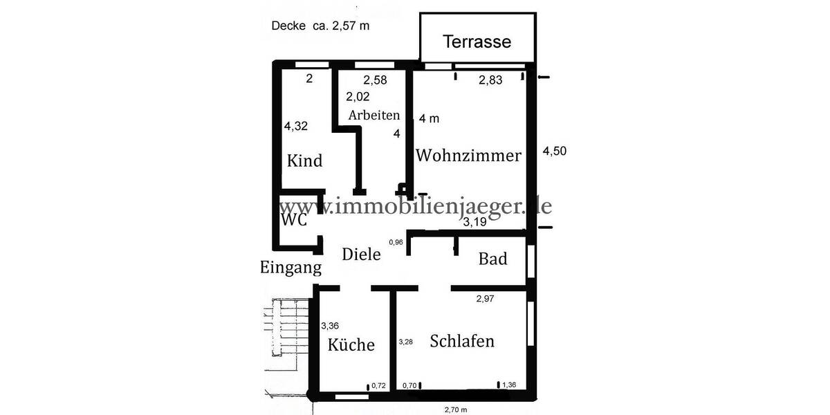Etagenwohnung Hamburg Farmsen-Berne - 4 Zimmer, 85 m&sup2;, 1.220&euro; | Angebot:26572305