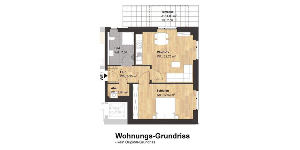 Terrassenwohnung Buxtehude Eilendorf - 2 Zimmer, 63 m&sup2;, 297.000&euro; | Angebot:25679379