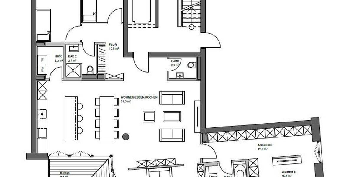 Etagenwohnung Hamburg-Winterhude Winterhude - 5 Zimmer, 161 m&sup2;, 1.595.000&euro; | Angebot:26290465