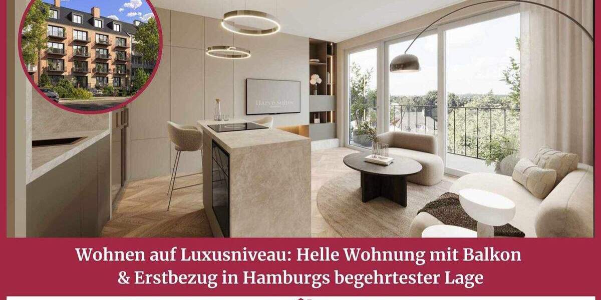 Wohnen auf Luxusniveau: Helle Wohnung mit Balkon & Erstbezug in Hamburgs begehrtester Lage 1 zimmer