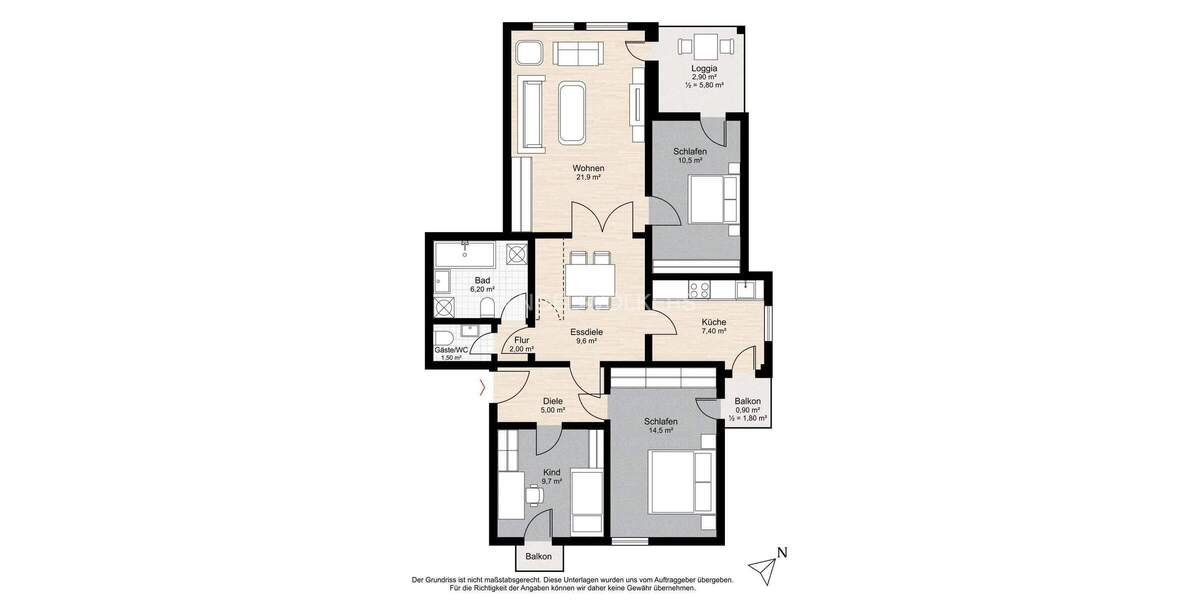 Etagenwohnung Hamburg Langenhorn - 4 Zimmer, 93 m&sup2;, 379.000&euro; | Angebot:25096542