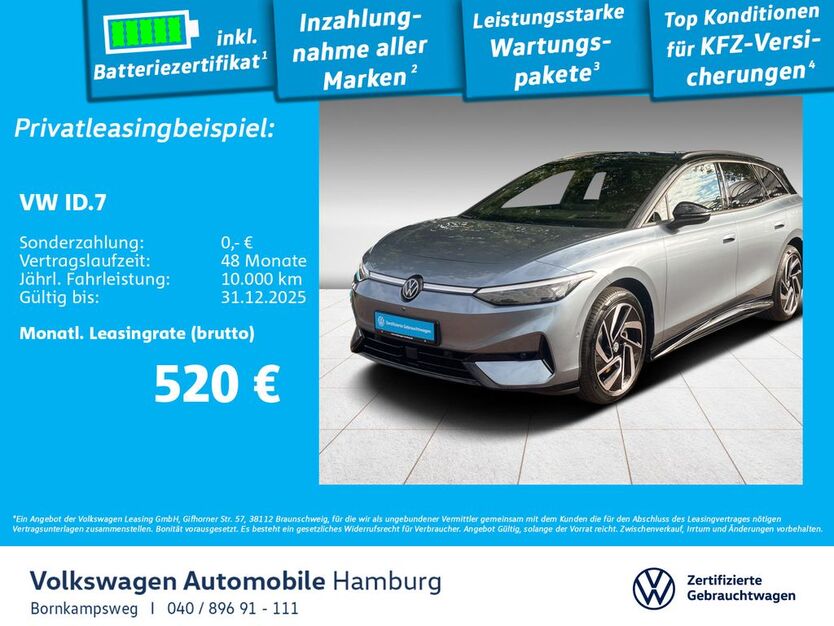 VW ID.7 11.171 km 51.333 € Hamburg 22761