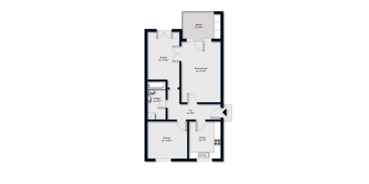 Etagenwohnung Hamburg Schnelsen - 3 Zimmer, 76 m&sup2;, 269.000&euro; | Angebot:25745531