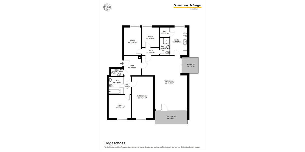 Etagenwohnung Oststeinbek - 4 Zimmer, 129 m&sup2;, 335.000&euro; | Angebot:26739956