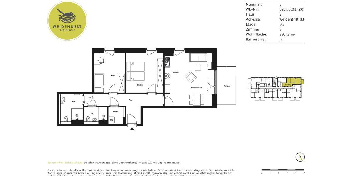 Erdgeschoßwohnung Geesthacht - 3 Zimmer, 90 m&sup2;, 1.156&euro; | Angebot:26000270