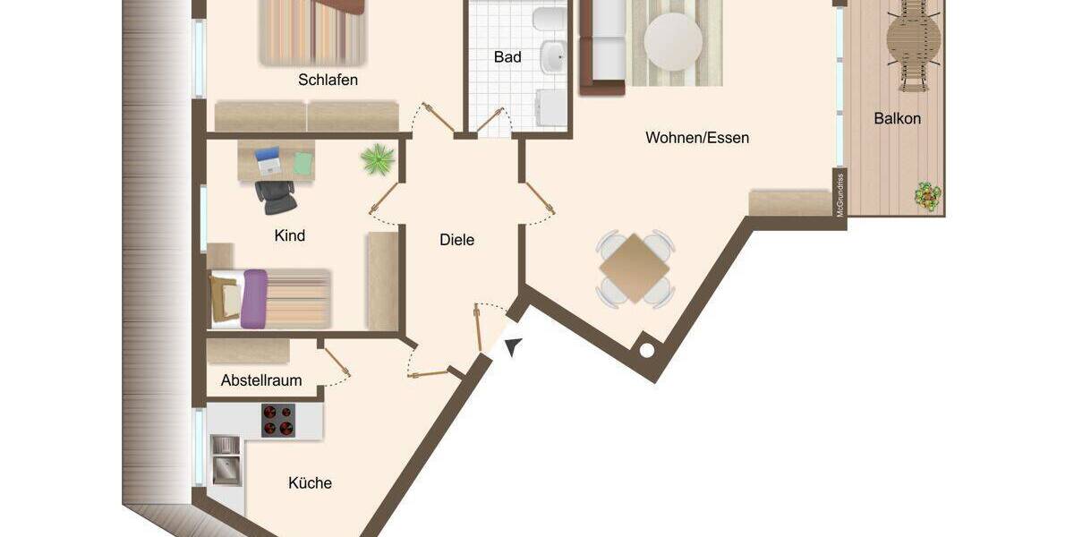Etagenwohnung Norderstedt Harksheide - 3 Zimmer, 86 m&sup2;, 369.000&euro; | Angebot:25682018