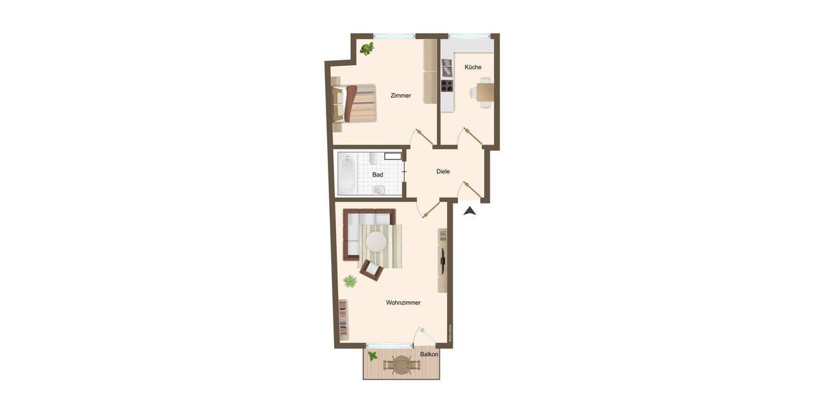 Etagenwohnung Hamburg Hoheluft-West - 2 Zimmer, 52 m&sup2;, 398.000&euro; | Angebot:26858953