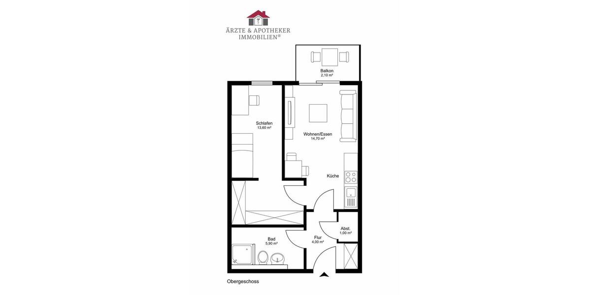 Etagenwohnung Hamburg Sasel Sasel - 2 Zimmer, 39 m&sup2;, 319.000&euro; | Angebot:26617179