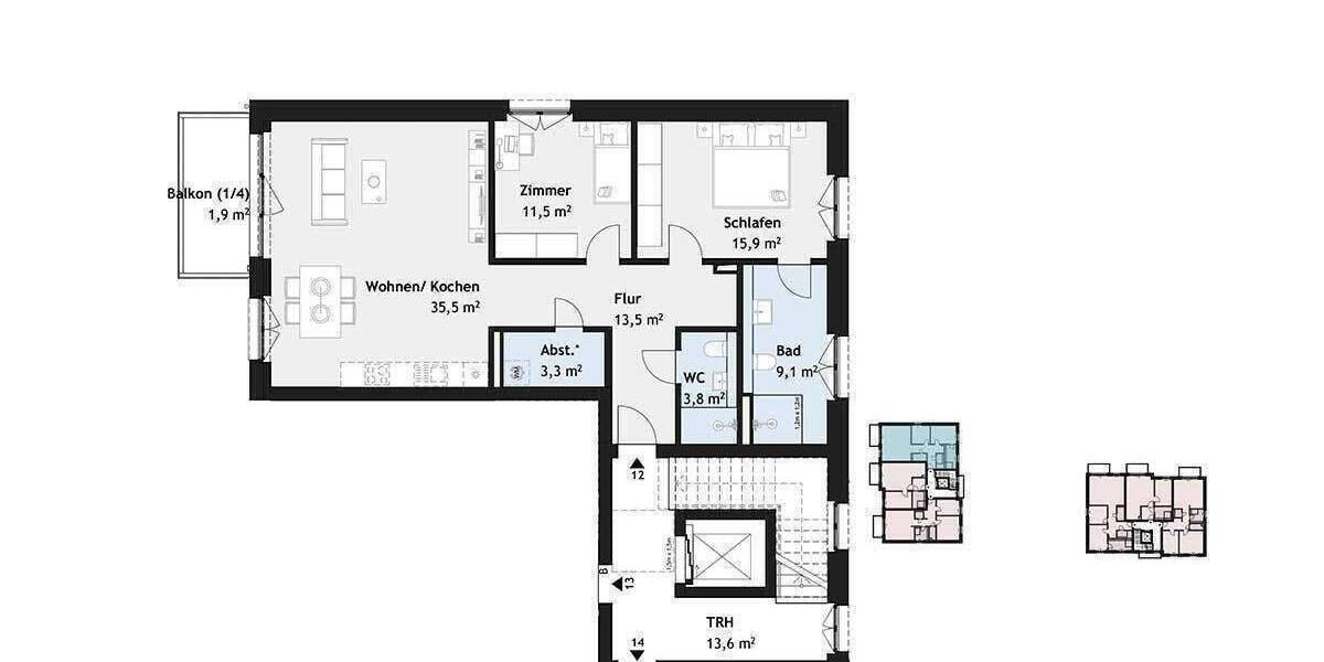 Etagenwohnung Hamburg Poppenbüttel - 3 Zimmer, 94 m&sup2;, 677.900&euro; | Angebot:26826916