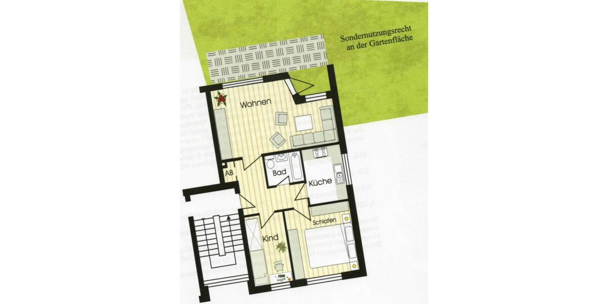 Gelegenheit! Renov.bed. 3-Zi.-Wohnung mit Gartenanteil 3 zimmer