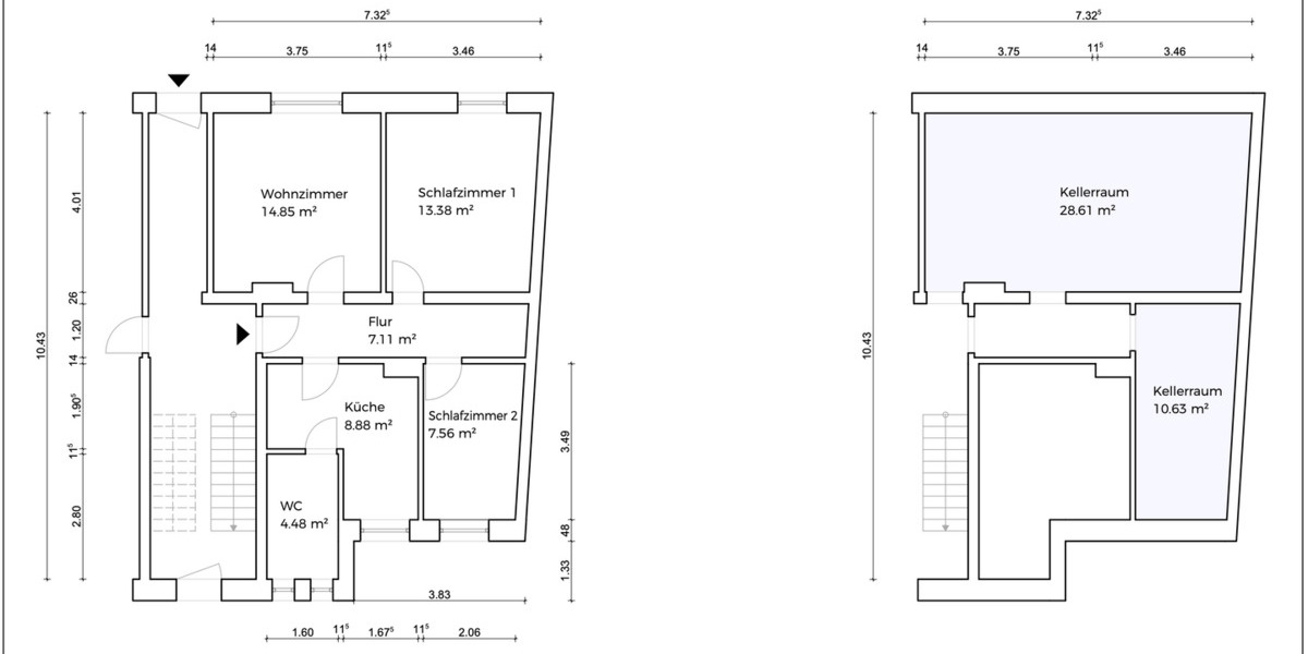 Etagenwohnung Hamburg Wilstorf - 3 Zimmer, 56 m&sup2;, 269.000&euro; | Angebot:25666165