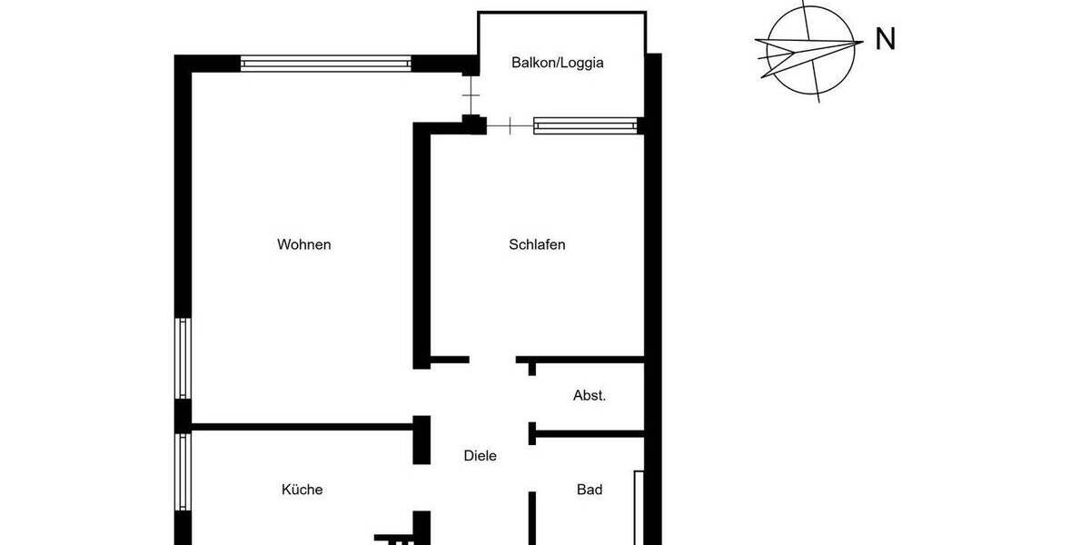 Etagenwohnung Hamburg Hummelsbüttel - 2 Zimmer, 59 m&sup2;, 279.000&euro; | Angebot:26290452
