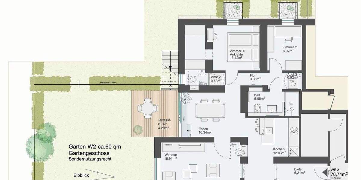 Etagenwohnung Hamburg Blankenese - 4 Zimmer, 78 m&sup2;, 732.000&euro; | Angebot:25657587
